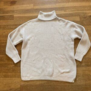 Maurices cream long sleeve turtleneck cableknit sweater shirt top sz large b23